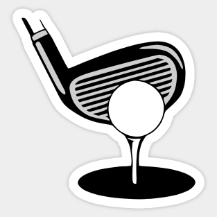 Golf Ball On Tee Sticker